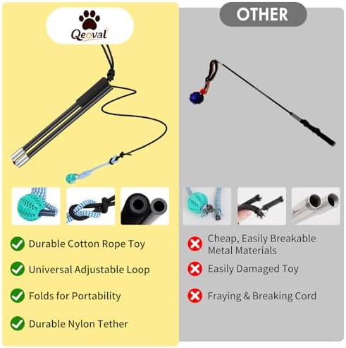 Flirt Pole for Dogs Heavy Duty - Upgraded 33" Detachable Dog Pole Toy with 5 Varied Lures, Includes XL Carry Bag