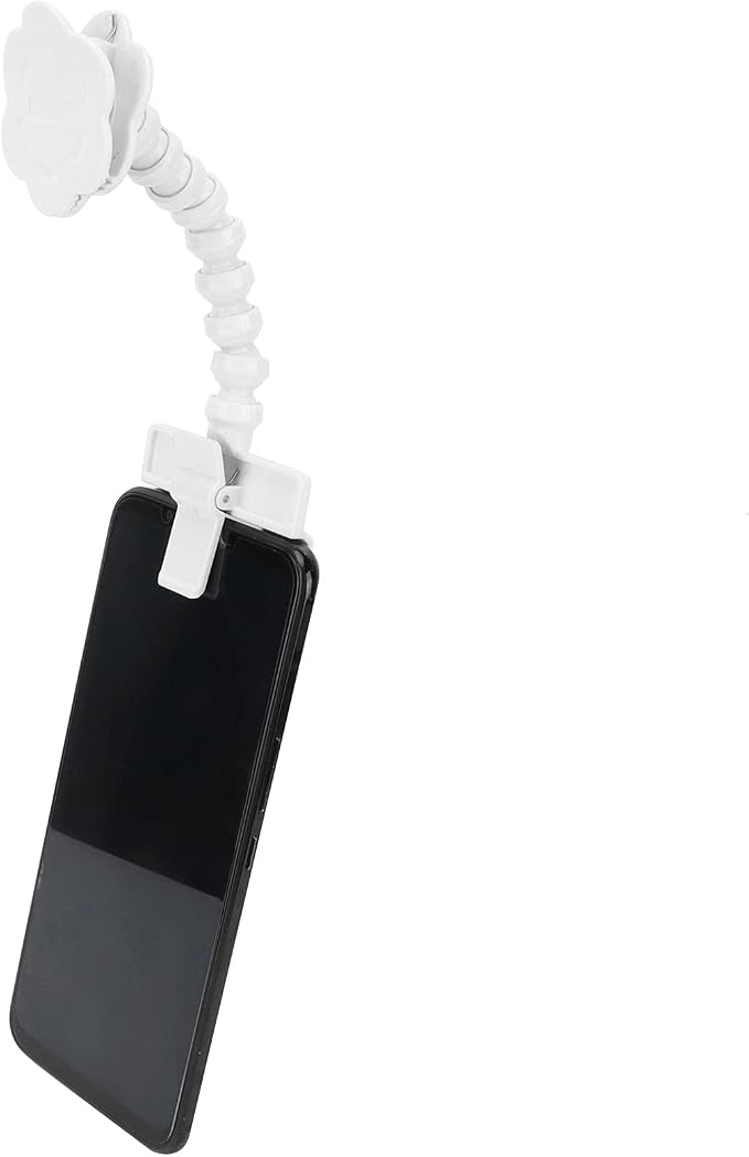 ZJchao , Dog Treat Camera Dog Treat Camera Dispenser PVC Flexible Pet Selfie with Flower Shaped Clip for Most Mobile Phones and Tablets (White)
