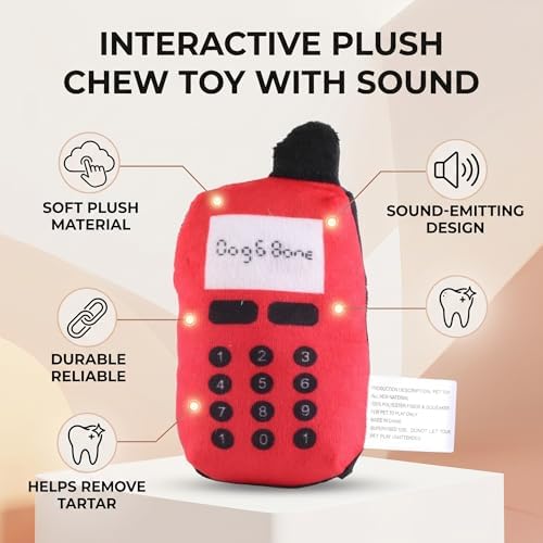 Plush Cell Phone Squeaky Toy, Bite for Dogs