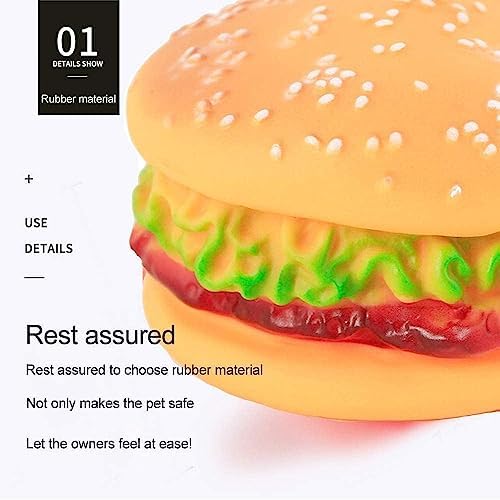 Hamburger Squeaky Toy Bite-Resistant Hamburger Dog Toys Squeaky Chewing Toys Tooth Cleaning Dog Supplies, Golden Retriever Teddy Pets Dog Training, Sofa Damage Prevention, Hamburger Pet Toys (4 pc)