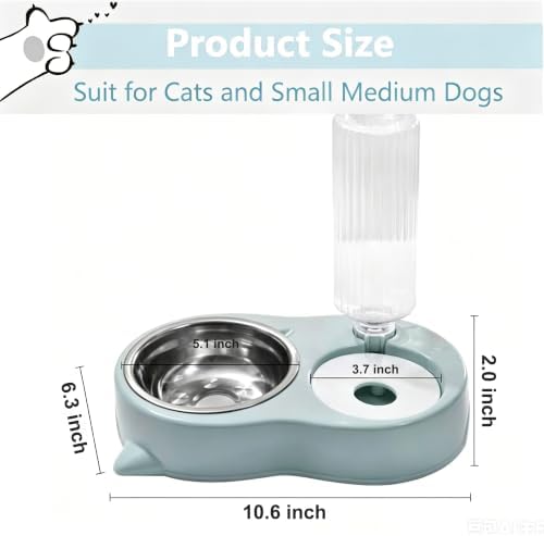 Cat Bowls Food and Water Bowl Set with Automatic Water Dispenser
