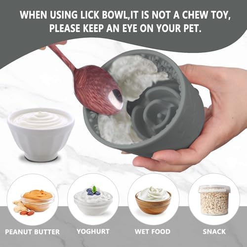 Silicone Lick Bowl for Dogs ，Freeze Bowl for Dogs with Suction Cups for Dog Anxiety Relief,Interactive Dog Puzzle Toy(Dark Green)