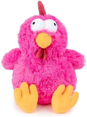Best Pet Supplies Squeaky Plush Dog Toy - Mrs. Cluck, Fuchsia | Soft Plush, Squeaks & Crinkles, Perfect for Moderate Chewers, Toss & Fetch Play, Stress & Anxiety Reliever, Ideal Gift Toy