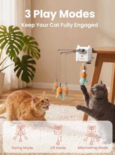 Automatic Interactive Cat Feather Toys for Indoor Cats
