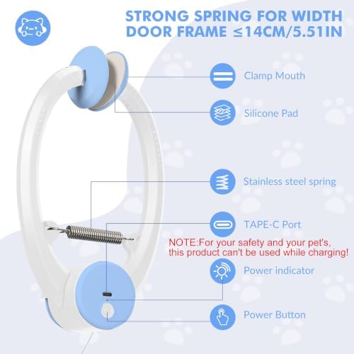 Wortade Automatic Hanging Cat Toy, Electric cat Teaser, Light Blue