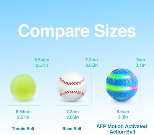 ALL FOR PAWS Interactive LED Dog Ball for Boredom Motion Activated Moving Dog Balls Toy Lights Up for Day/Night Play, Dog Enrichment Mental Stimulation Toys for Puppy, USB Rechargeable Dog Toys