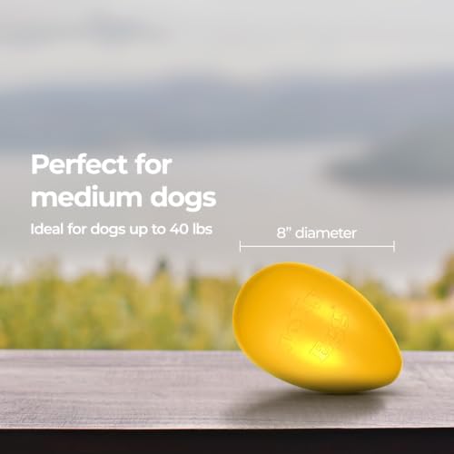 Jolly Pets Jolly Egg Herding Dog Toy, 8 in, Yellow - Erratic Roll
