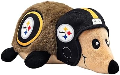NFL Pittsburgh Steelers Plush Hedgehog Toy for Dogs & Cats, Cool Soft Pet Toy for Fun and Interactive Play, Dog Chew Toy with Squeaker, Licensed Hot Pet Toy