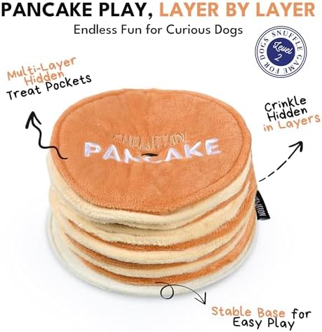 CHEWFFON Pancake Dog Snuffle Toy, Layered Treat Hiding Enrichment Game