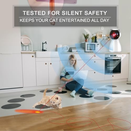 YVE LIFE Interactive Cat Toys Laser for Indoor Cats,Automatic Kitten Toys | 4th Gen Motion Activated Real Random Trajectory Laser Pointer Cat Toy, USB Rechargeable Cat Enrichment Toys
