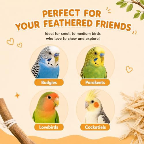 Natural Balsa Wood Bird Chew Toy 13 Count, Shredding Toy for Bird
