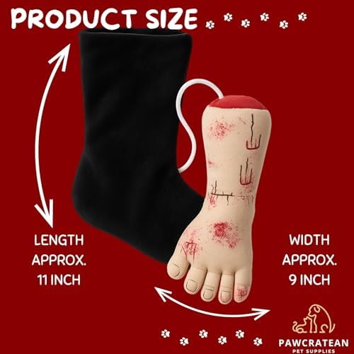 7" Squeaky Plush Toy for Puppies Small Dogs Self Etertainment Washable Soft Made [PET ONLY] (Sock & Foot)