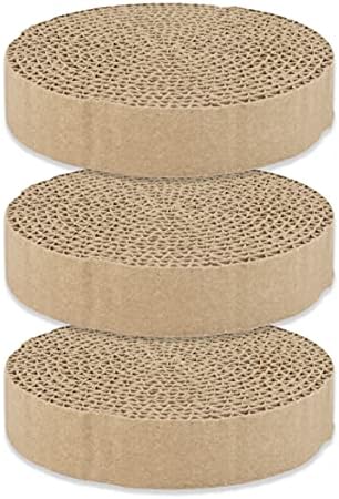 OurPets Wobble Scratch Track Cat Scratcher Cardboard Replacement Scratching Pads - 3 Pack. Round Cat Scratcher Refill