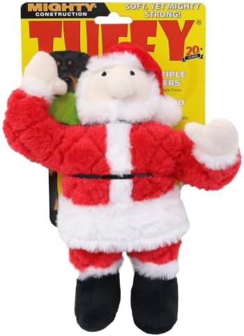 MIGHTY Tuffy 2 Pack Santa Ultra Durable Large Plush Dog Toys