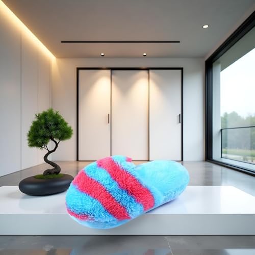 Blue Cute Pet Puppy Dog Cat Slipper Shape Plush Slipper Sound Pet Toy Pet Dog Chew Toys Squeak Plush Toys Shape Tooth Cleaning Chew Play Toy Supplies