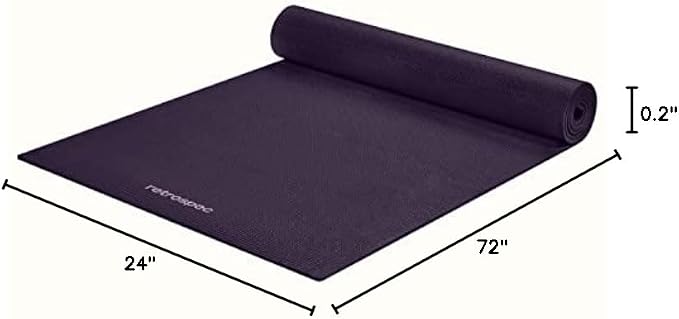 Retrospec Pismo Yoga Mat w/Nylon Strap for Men & Women - Non Slip Exercise Mat for Yoga, Pilates, Stretching, Floor & Fitness Workouts, .5mm Thick, Easy to Clean