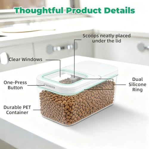 TBMax Pet Dog Cat Food Storage Container 6 Lbs with Airtight Flip-up Lid