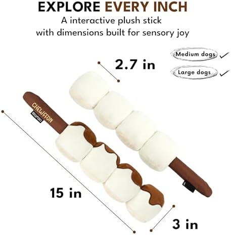 CHEWFFON Interactive Dog Toy, Detachable Crinkle & Squeaky Enrichment