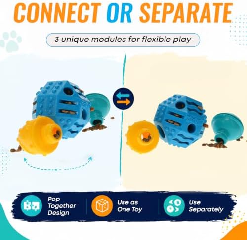 GURU Treat Station Interactive Dog Puzzle Toy - Treat Dispensing Enrichment Toy with Connecting Modules - Durable Chew Pro Rubber Mental Stimulation Toy for Large Dogs - Multi-Textured