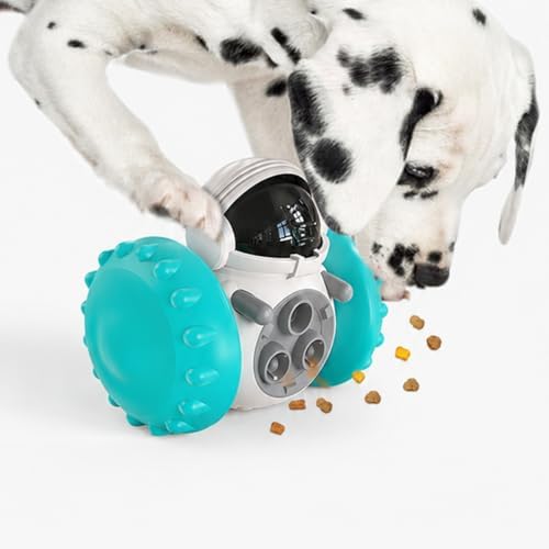 Interactive Treat Dispensing Toy for Dogs & Cats, Wobble Slow Feeder with Spinning Wheels, Slow Feeder to Keep Pets Busy, Reduce Anxiety & Prevent Boredom While Eating