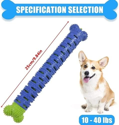 PUPIX Dog Toothbrush Chew Toy with Treat Dispenser Interactive Dental Cleaning Rubber Chew Toy Puppy Teething Toy for Small Medium Dogs Teeth Cleaning & Oral Care