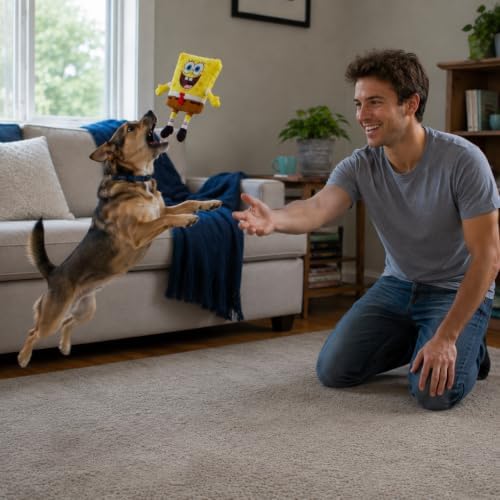 SpongeBob SquarePants, Squeaky Plush Dog Toys, Pineapple Set, 2-Pack
