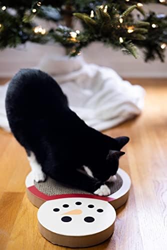 Pearhead Holiday Snowman Cat Scratch Pad, Festive Christmas Scratch Pad