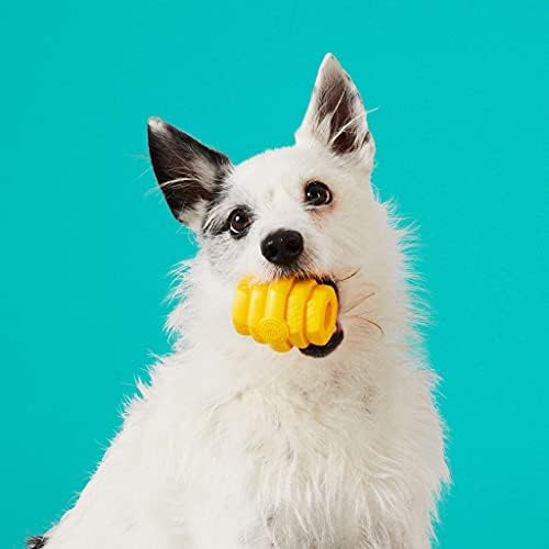 Hive Chew Toy for S/M Dogs – Yellow/Unscented – Chew, Fetch, & Treat-Dispensing Enrichment Toy, Floats, Made in USA, Pairs with Hive Chew Sticks for S/M Dogs for Longer-Lasting Play
