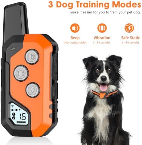 PIOUNS Shock Collar for Dogs, Dog Training Collar with Remote, 3 Modes