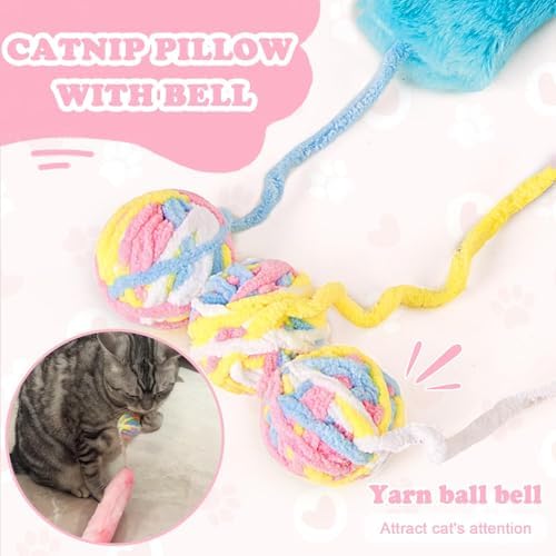 Cat Kicker Toy Large 3pcs, Cat Catnip Toys with Bell