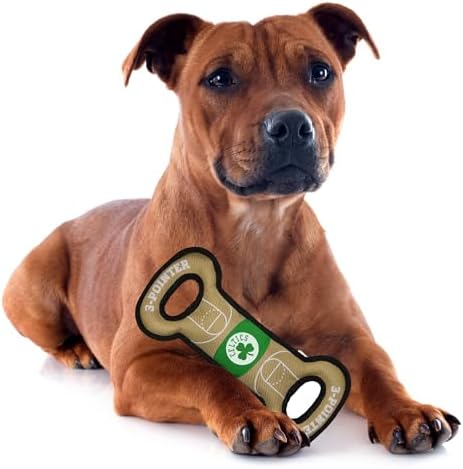 Pets First NBA Boston Celtics Field Toy. - Tough Nylon Pet Toy with Double Trim Stitching & Inner Squeaker, One Size, CEL-3030
