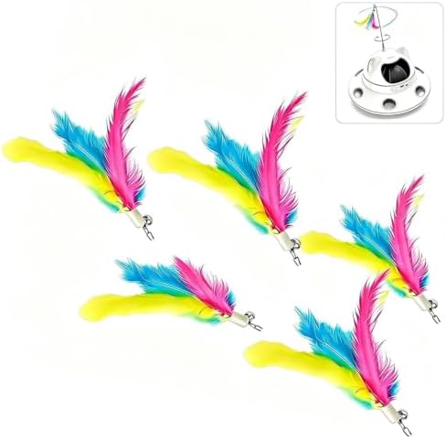 Antenna Mounted Feather Refill, Replacement Accessory 3-in-1 Auto Laser Cat Toy (Only Feather Attachment, Toy Base Not Included)