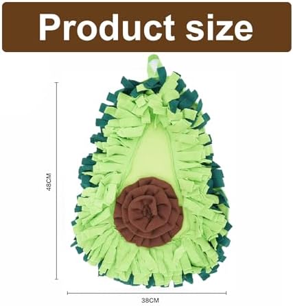 Avocado Snuffle Mat for Dogs, Slow Feeder Enrichment Toy, Anti-Slip Bottom, Machine Washable, 15 x 19 Inches, for All Dog Sizes (Green/Gray)