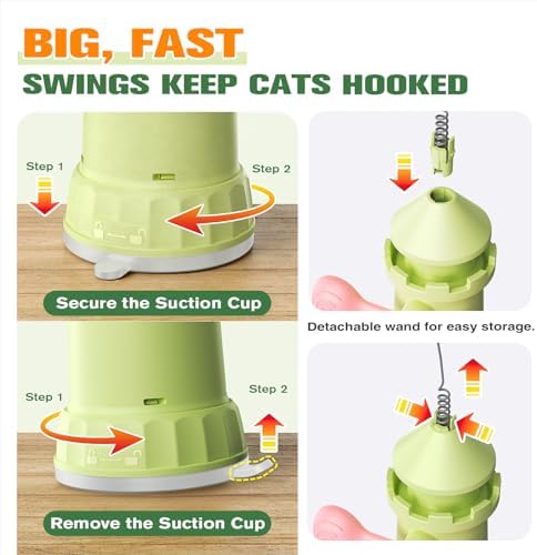 Interactive Cat Toys Play Chase Exercise, Powerful Cat Suction Cup Toy