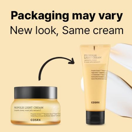 COSRX Full Fit Propolis Light Cream, 2.19 Fl.oz / 65ml, Propolis 64.5%, Hydrating Daily Day and Night Moisturiser, Korean Skin Care, Not Tested on Animals