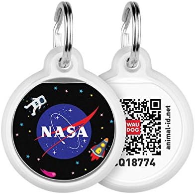 Pet ID Tag for Dog Cat with QR Passport Global Search System of Lost Pets - Digital ID Dog Tag - NASA