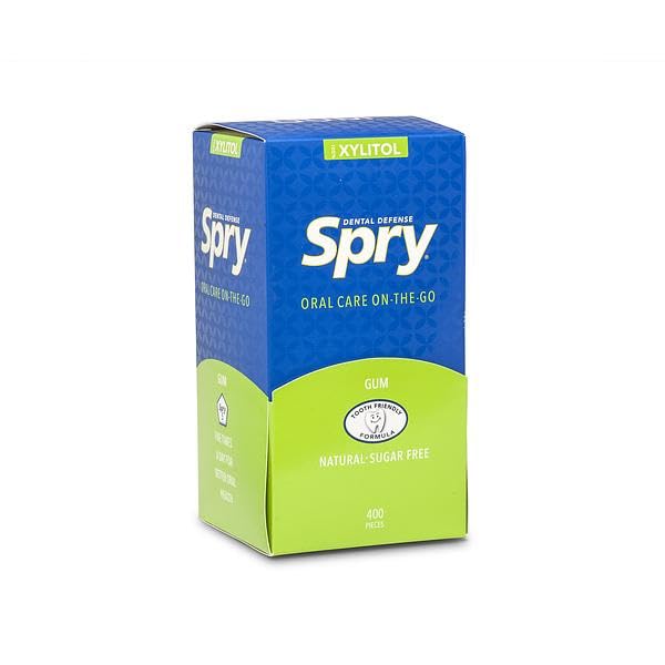 Spry Fresh Natural Xylitol Chewing Gum Dental Defense System - Aspartame-Free, Sugar-Free, Non-GMO, Gluten-Free 400 pieces (2 pieces/pack)