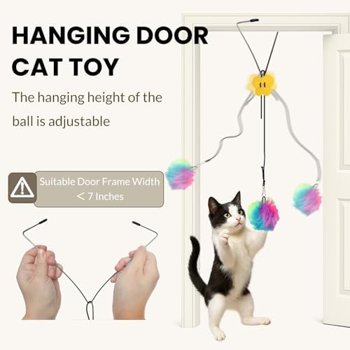 Hanging Cat Toy Bell Ball Kitten Toys for Indoor Cats Self Play