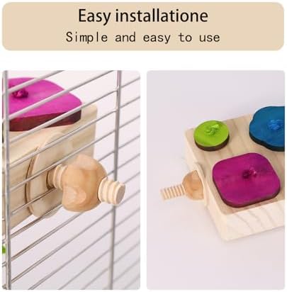Birdie Puzzle Feeder - Interactive Foraging Toy for Parrots, Parakeets, Cockatiels, Conures | Mental Enrichment & Stimulation Game to Prevent Boredom (Colorful)