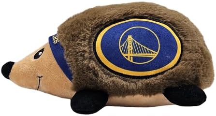 NBA Golden State Warriors Plush Hedgehog Toy for Dogs & Cats, Cool Soft Pet Toy for Fun and Interactive Play, Dog Chew Toy with Squeaker, Licensed Hot Pet Toy