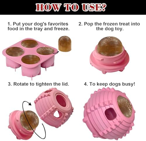 XHX Long-Lasting Interactive Dog Toy Safe for Medium and Large Dogs 25-75 lbs(Pink, Medium)