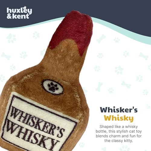 Huxley & Kent Plush Crinkle Catnip Cat Toy, Whisker's Whiskey