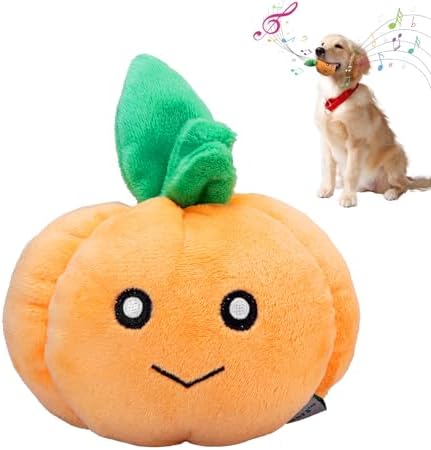 7" Squeaky Plush Toy for Puppies Small Dogs Self Etertainment Washable Soft Made [PET ONLY] (Little Pumpkin)