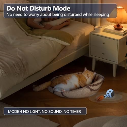 Cat Toys Ball, Smart Motion Sensor Moving Ball with 4 Sounds& 3 Speed Modes | Interactive Automatic Cat Toy for Indoor Cats,Fast Rolling Motion Activated Chirping Stimulating Light, 2 Feather Refill