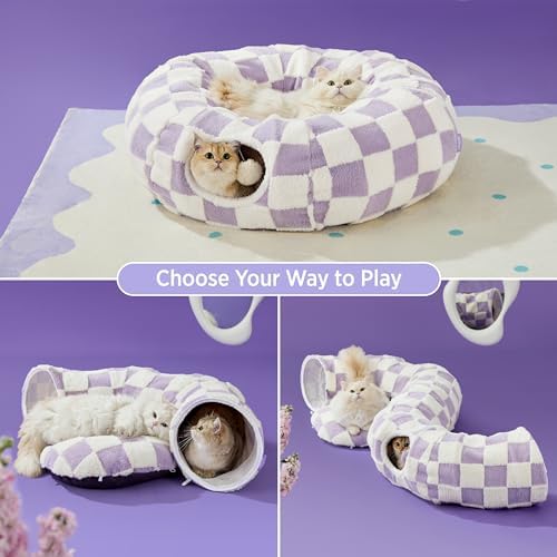 Lesure Donut Cute Jacquard Cat Tunnel Bed Kitten Toys for Puppy Bunny