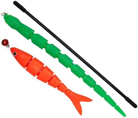 Playology Cat Toys | Interactive Toy Teaser Fish & Snake Cat Toys for Indoor Cats | Toy Made from Non Toxic Materials