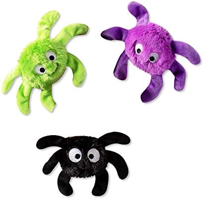 Fringe Studio, Creepy CRAWLY Spiders, Small Plush Dog Toy 3PCS Set, PetShop Collection (289479)