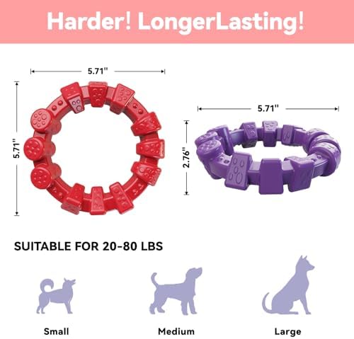 BoYoYo 2 Pack Indestructible Dog Chew Toys for Aggressive Chewers