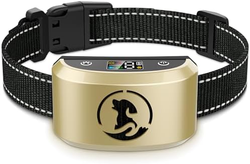 Bark Collar for Medium Dogs - Humane Vibration & Beep for Stop Barking | Smart Recognition Chip & 8 Adjustable Sensitivity Levels, Magnetic Charging & Waterproof No-Bark Training Collar for Dogs