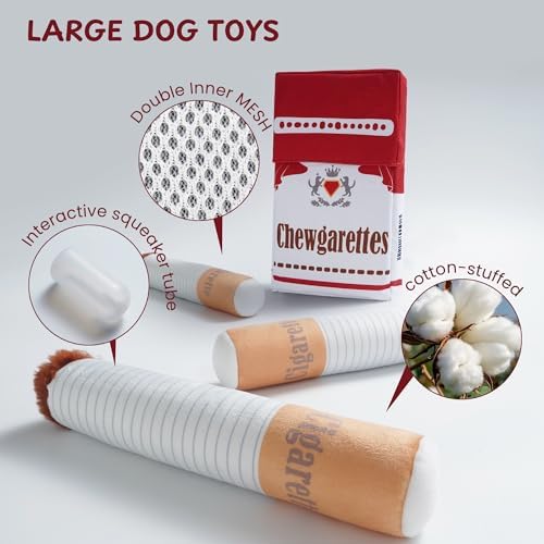 Nocciola Funny Big Dog Toys for Large Meidum Dogs, Squeaky Entertainment Stuffed Toys for Boredom, Anxiety Relief, Mentally Stimulating, Plush Dog Toys to Keep Busy and Occupied